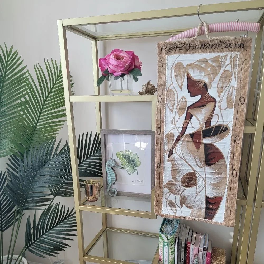 African Woman Gold Painting from the Dominican Republic!